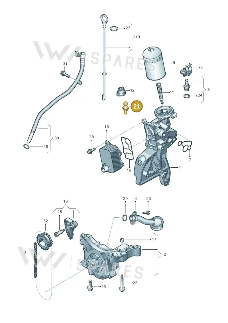 WHT002511 — Audi A8L qu. 3.0 TDI (2013-2018) diagram 412115100, position 21