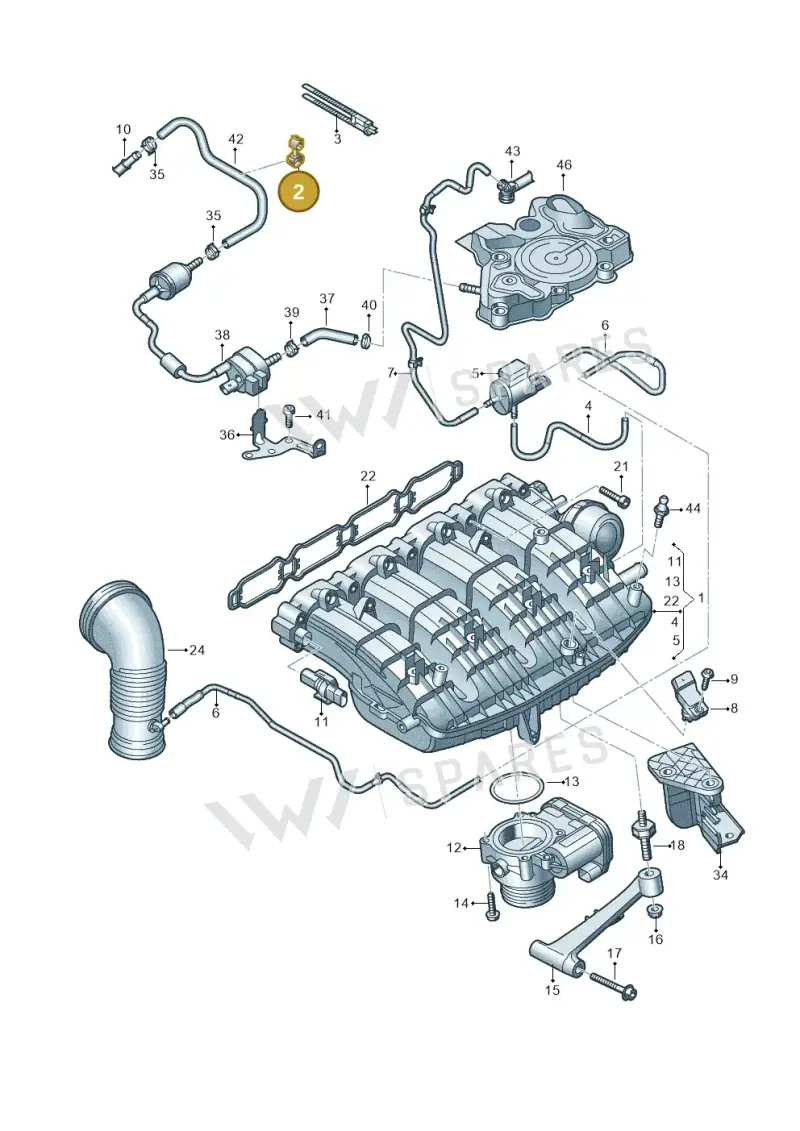 WHT002536 — Audi A6 2.0 (2018-) diagram 849133340, position 2