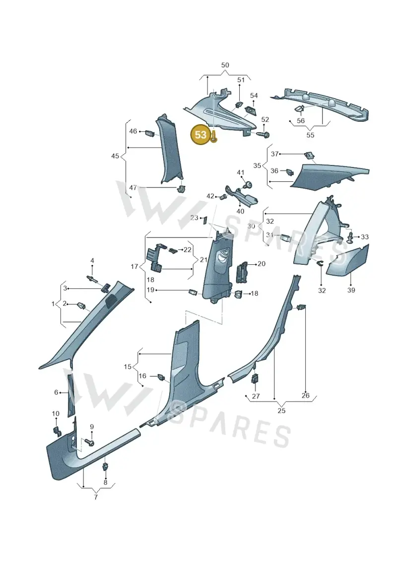WHT002612 — Audi A6 2.0 (2018-) diagram 430867650, position 53
