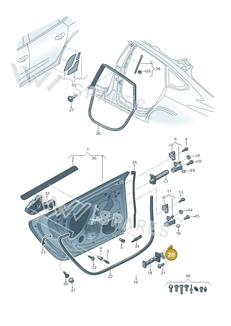 WHT003237 — Audi RS7 Sportback (2019-) diagram 435833100, position 20