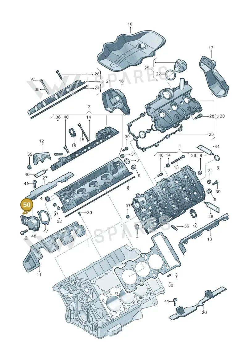 WHT003269 — Audi A8L qu. 3.0 TDI (2009-2014) diagram 648103230, position 50