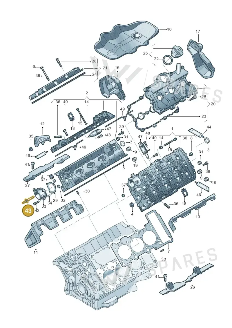 WHT003269 — Audi Q7 qu. 3.0 TDI (2015-2019) diagram 771103250, position 43