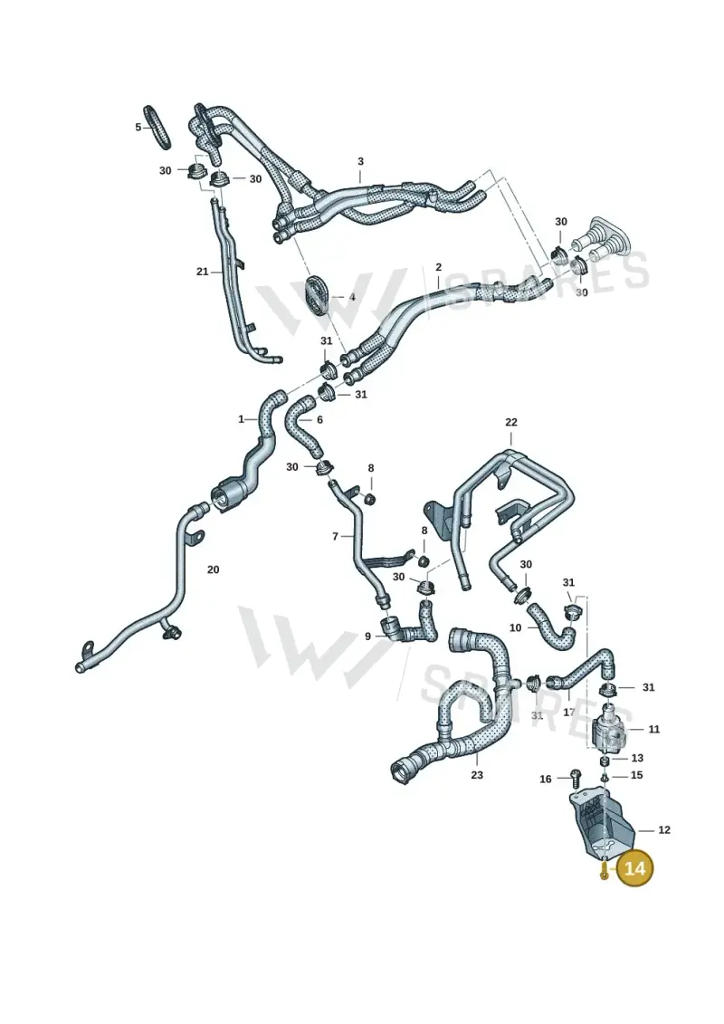 WHT003361 — Audi Q8 Quattro 3,0 (2018-) diagram 429121061, position 14