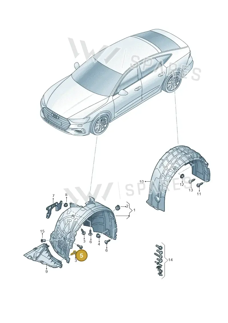 WHT003841 — Audi RS7 Sportback (2019-) diagram 435821500, position 5