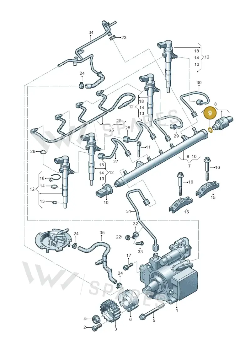 WHT004740 — Audi A1 Sportback (2010-2015) diagram 649130300, position 9