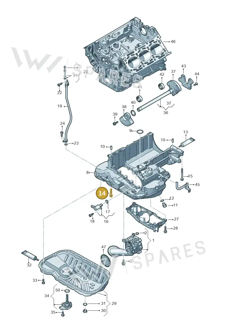 WHT004873 — Audi Q8 Quattro 3,0 (2018-) diagram 897115052, position 14