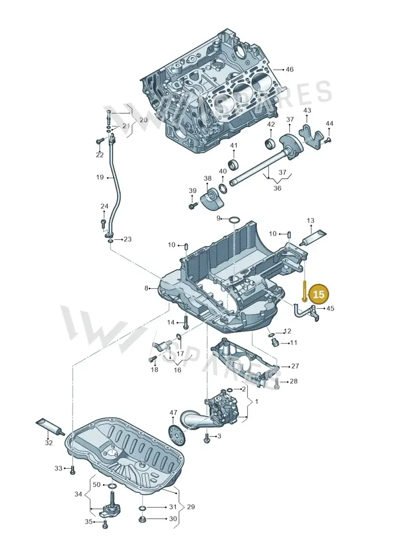 WHT004874 — Audi Q8 Quattro 3,0 (2018-) diagram 897115052, position 15