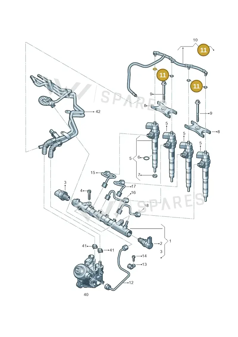 WHT005302 — Audi Q5 qu. 2.0 TDI (2012-2017) diagram 647130650, position 11