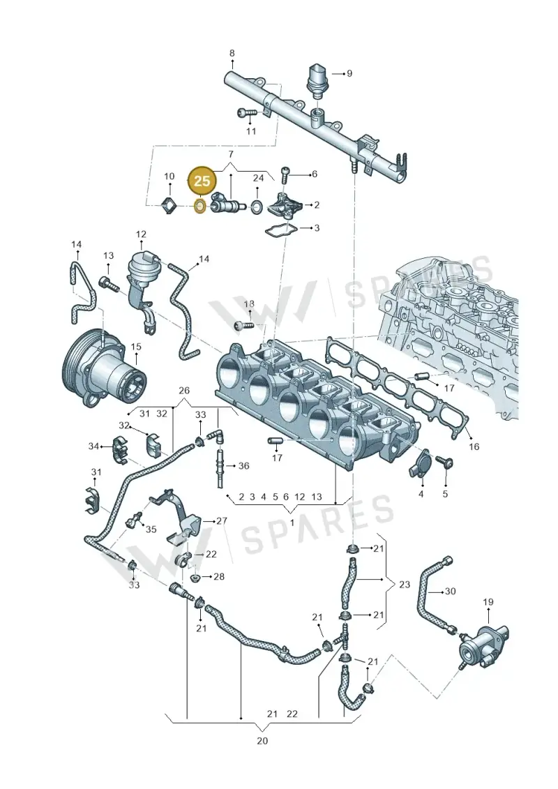 WHT005422B — Audi RSQ3 Sportback (2019-2024) diagram 898133340, position 25