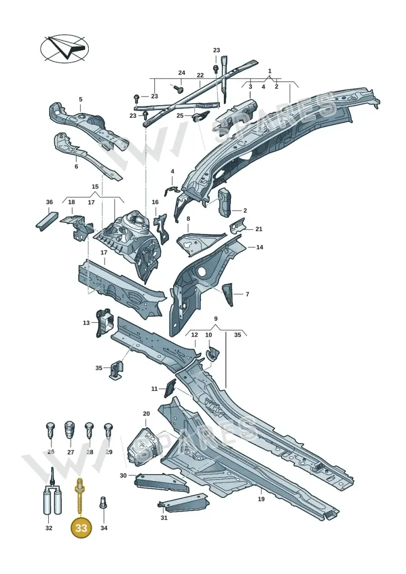 WHT005697 — Audi A5 Limo 2.0 (2024-) diagram 8wk803000, position 33
