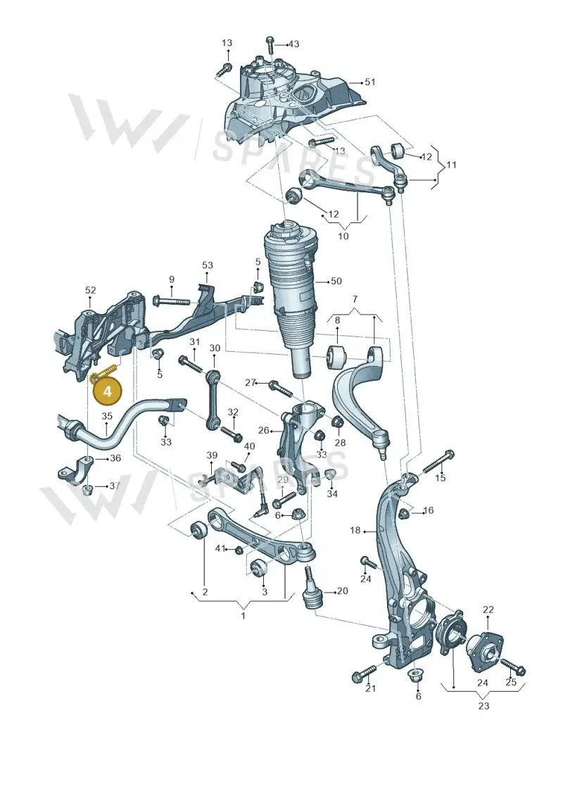 WHT007028 — Audi A8L (2017-2022) diagram 838407000, position 4