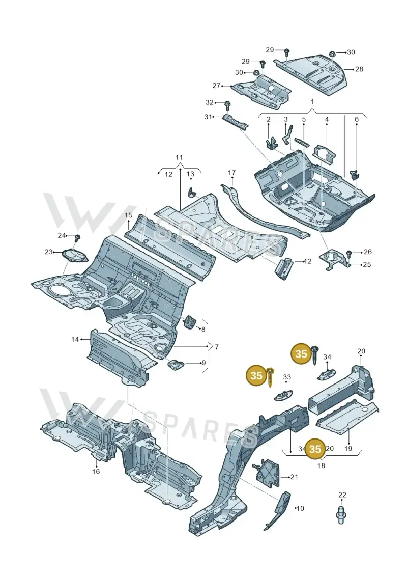WHT007093 — Audi A8L (2017-2022) diagram 838803250, position 35