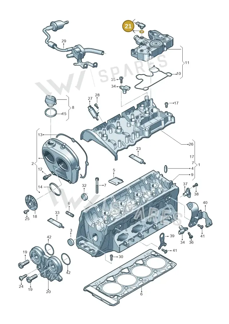 WHT007212 — Audi A3 Sportback (2019-2021) diagram 849103031, position 21