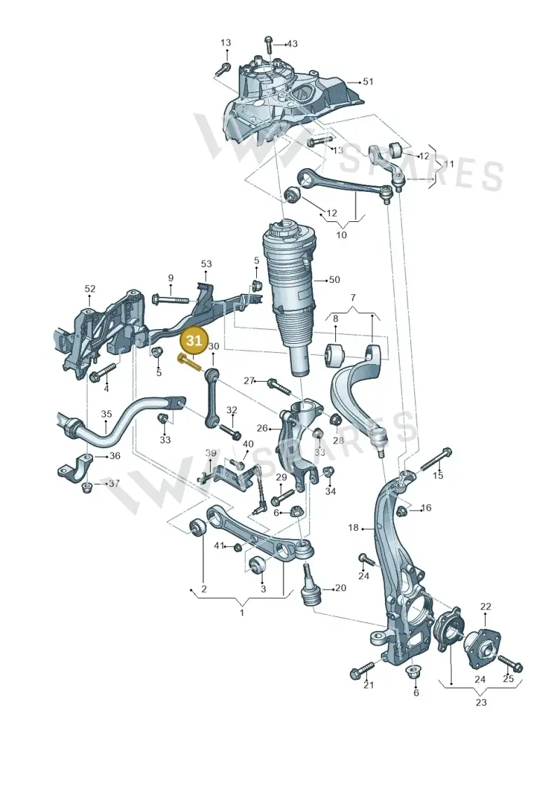 WHT007422 — Audi A8L (2017-2022) diagram 838407000, position 31