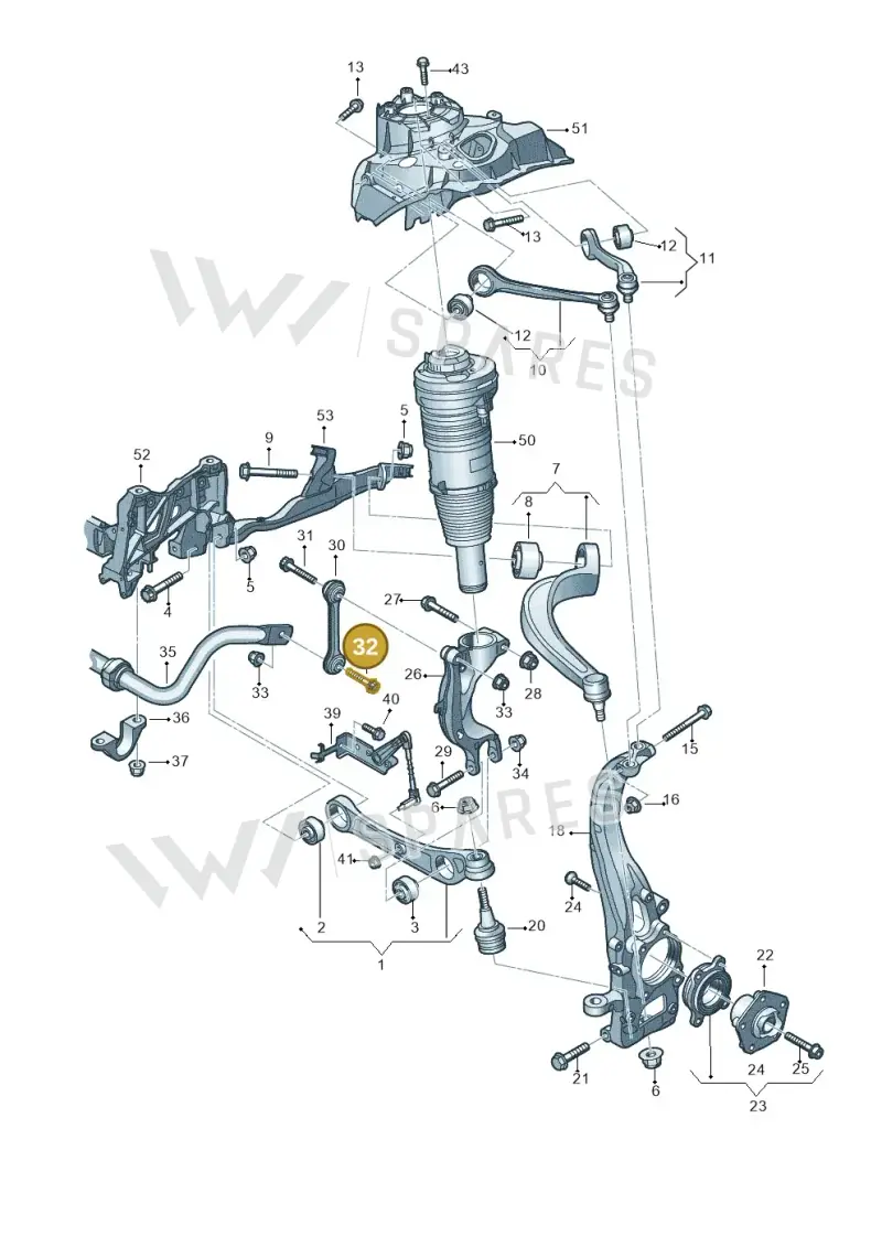 WHT007423 — Audi A8L (2017-2022) diagram 838407000, position 32