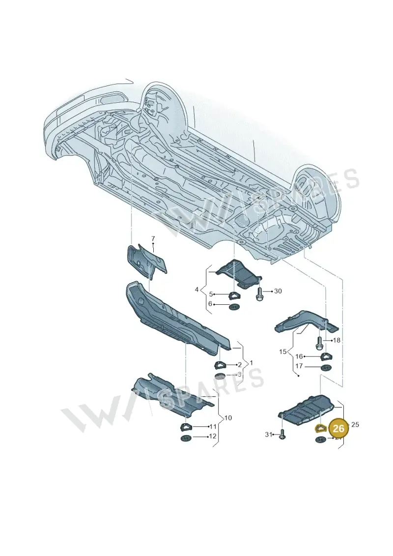 WHT007663 — Audi A3 Sportback (2019-2021) diagram 596825500, position 26