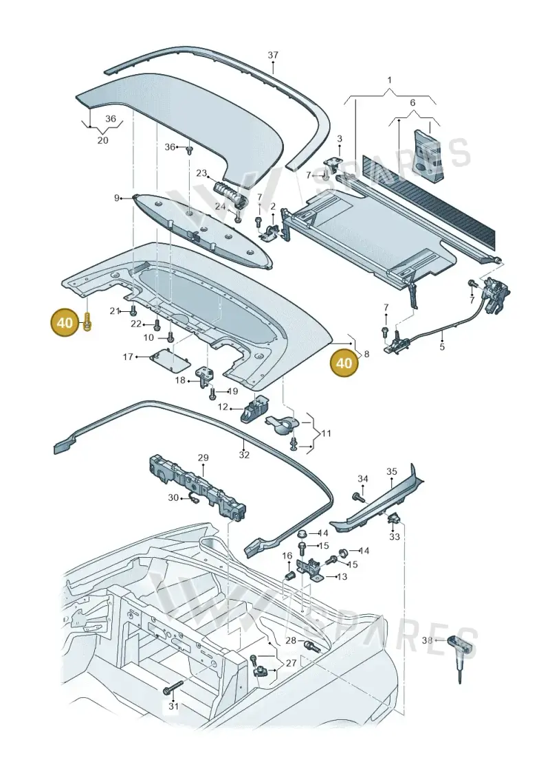 WHT007864 — Audi A5 Cabrio 2.0 (2016-2018) diagram 848825500, position 40