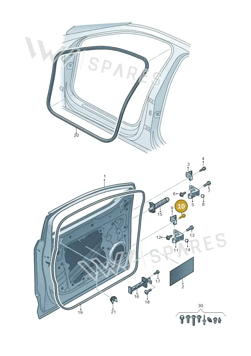 WHT007978 — Audi Q4 Sportback (2021-2022) diagram 89a831010, position 10