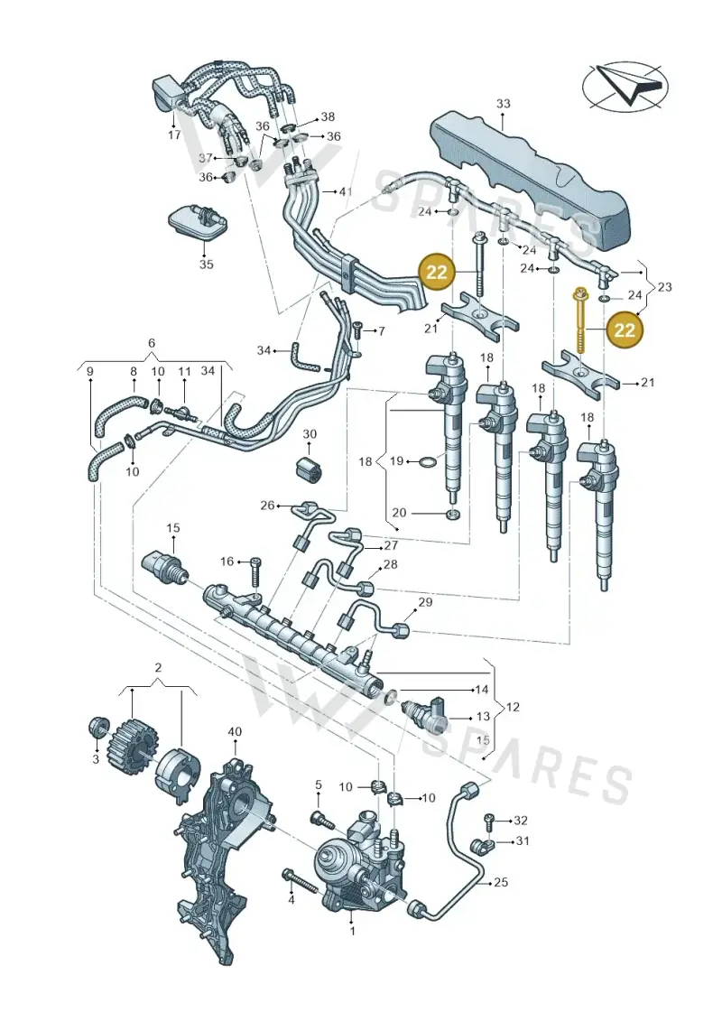 WHT008080A — Audi A5 Limo 2.0 (2024-) diagram 430130650, position 22
