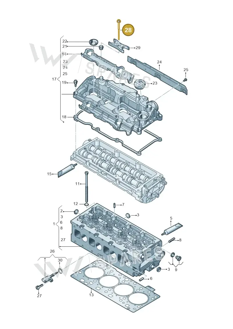 WHT008080A — Audi A3 Sportback (2019-2021) diagram 596103611, position 28