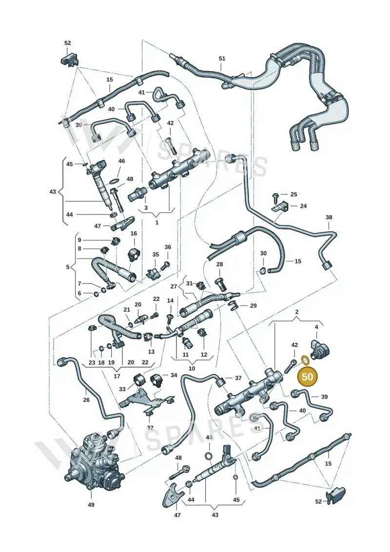 WHT008239 — Audi Q8 Quattro 3,0 (2018-) diagram 738130901, position 50