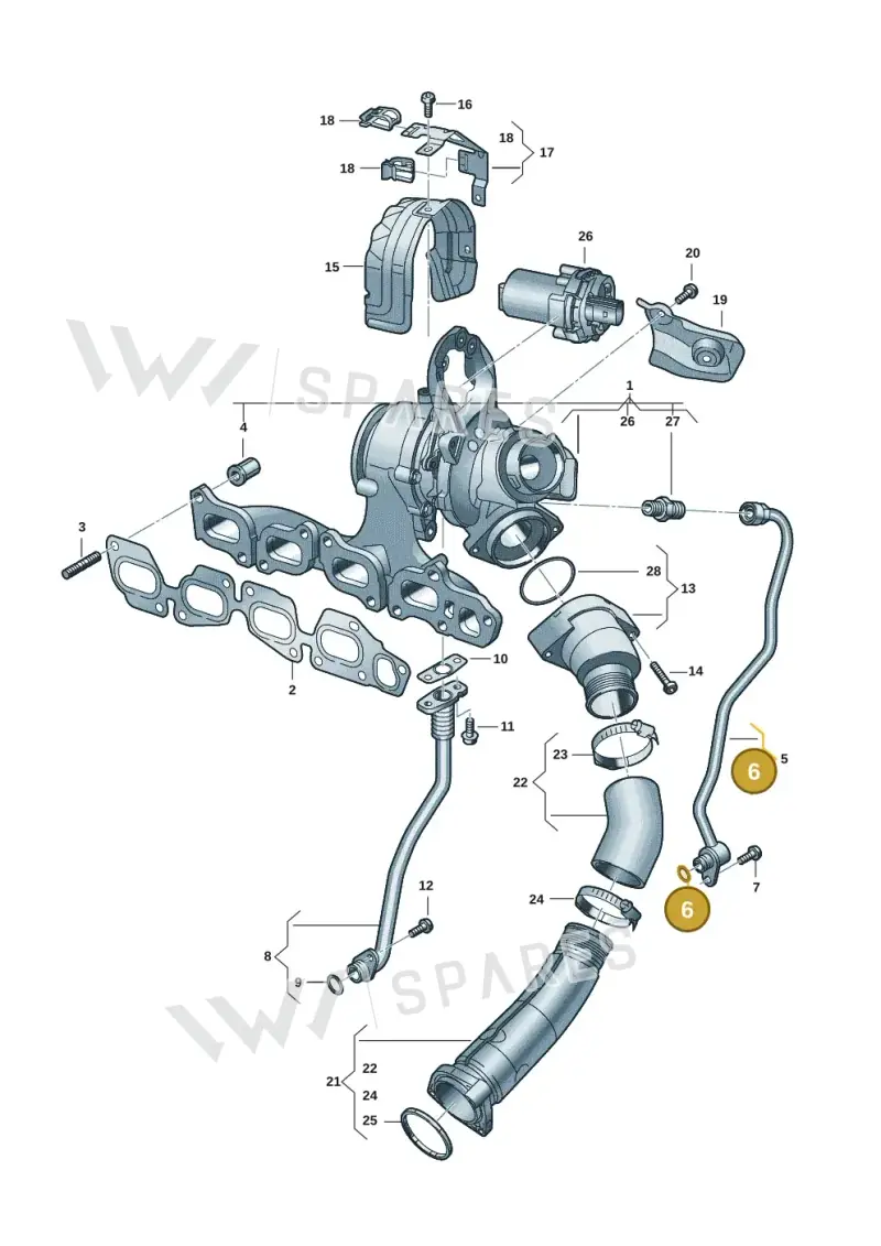 WHT008245 — Audi A3 Sportback (2019-2021) diagram 5h0145500, position 6