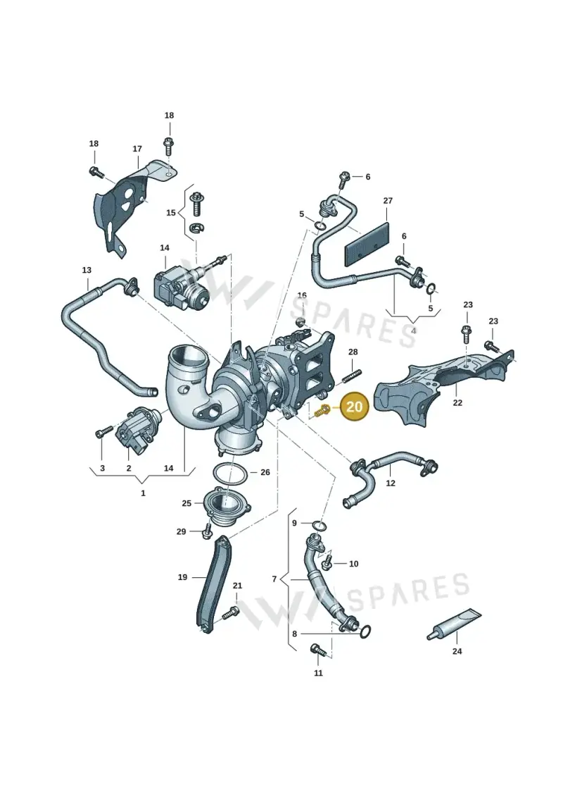 WHT008385 — Audi Q8 Quattro 3,0 (2018-) diagram 848145201, position 20