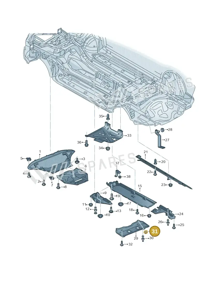 WHT008489 — Audi Q8 Quattro 3,0 (2018-) diagram 429825000, position 31