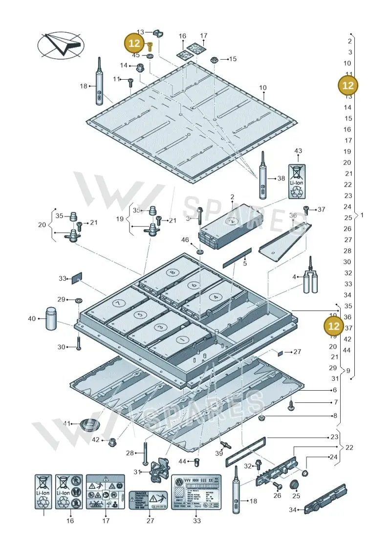 WHT008738A — Audi Q4 Sportback (2021-2022) diagram 052915050, position 12