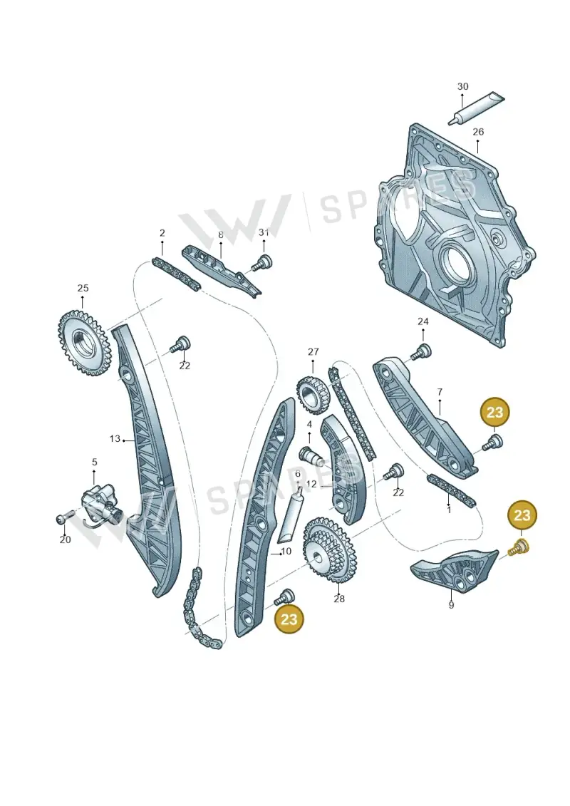 WHT008925 — Audi A3 Sportback (2019-2021) diagram 849109270, position 23