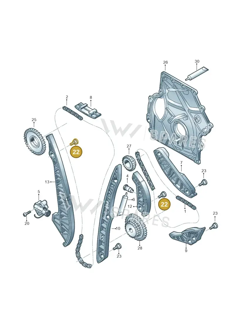 WHT008944 — Audi Q8 Quattro 3,0 (2018-) diagram 412109590, position 22