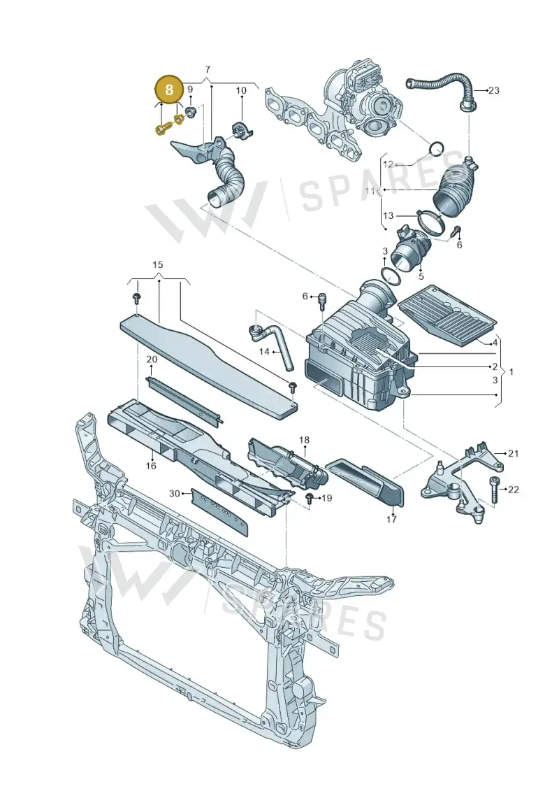 WHT008953 — Audi A3 Sportback (2019-2021) diagram 793129060, position 8