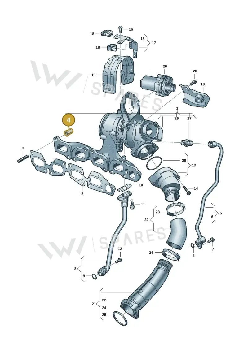 WHT009072 — Audi A3 Sportback (2019-2021) diagram 5h0145500, position 4