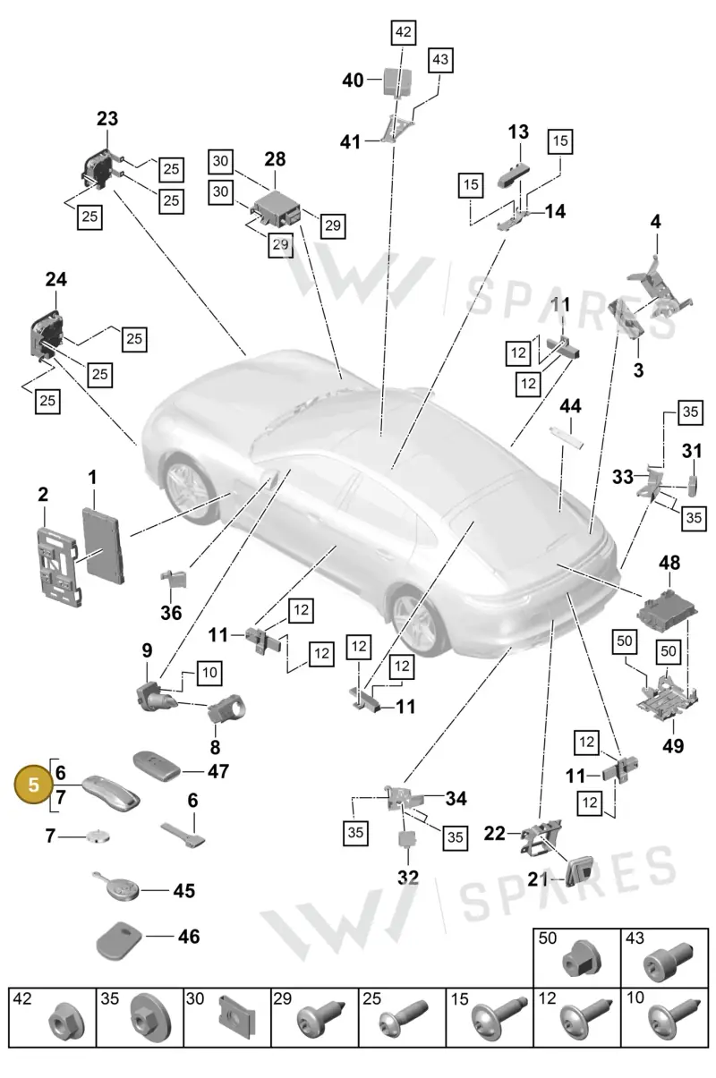 00004399051 — Porsche Panamera 4 Hybrid (2016-2020) diagram p49901004, position 5