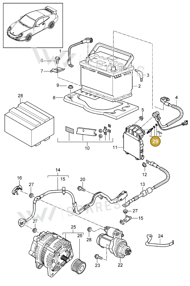 000998020 — Porsche GT2 RS (2009-2012) diagram p36902005, position 29