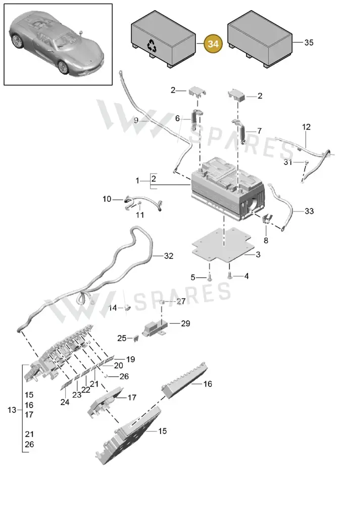 000998020 — Porsche 918 Spyder (2014-2015) diagram p43902005, position 34