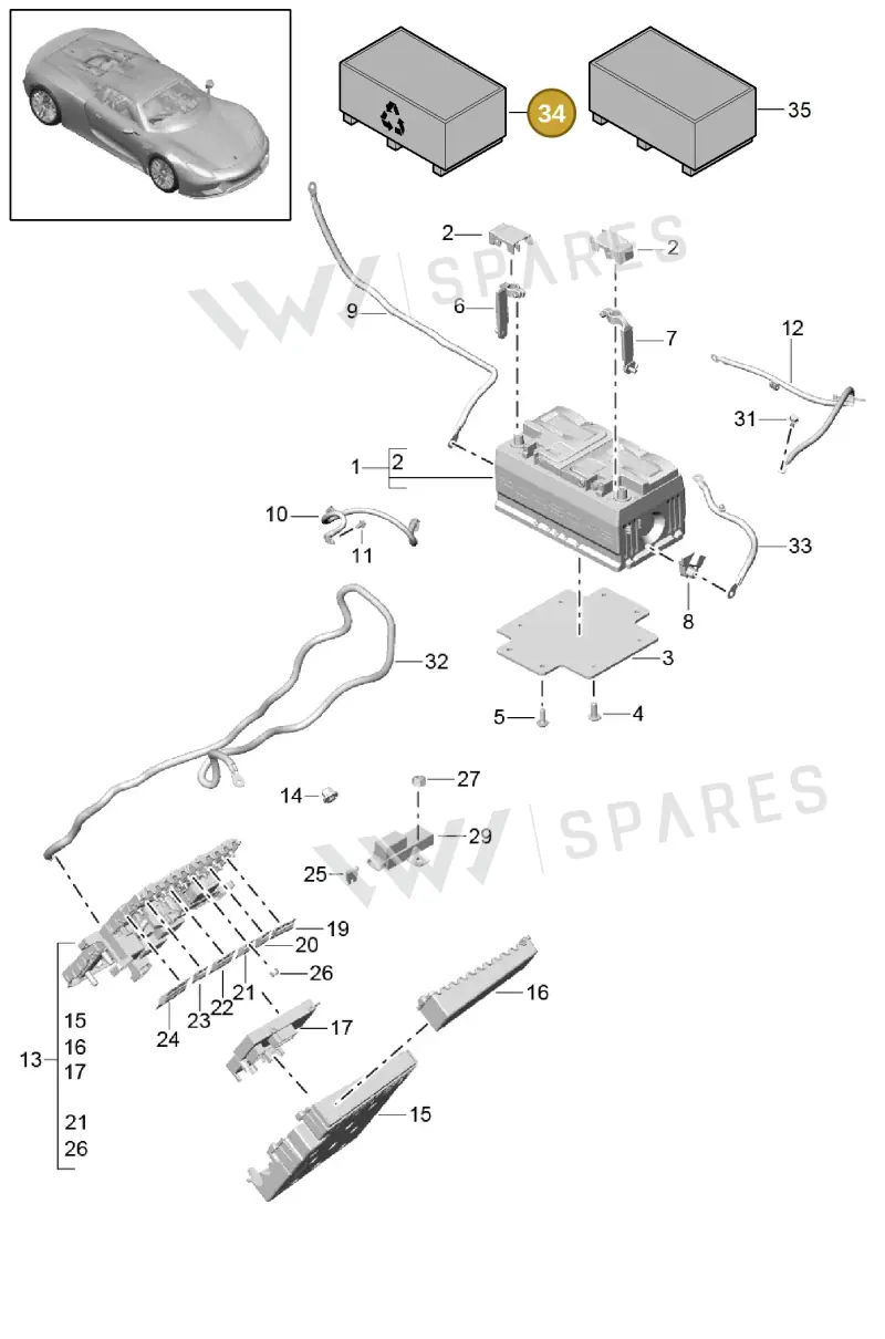 000998020 — Porsche 918 Spyder (2014-2015) diagram p43902005, position 34