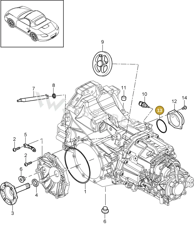 010409580 — Porsche Boxster S (2008-2012) diagram p33302005, position 13