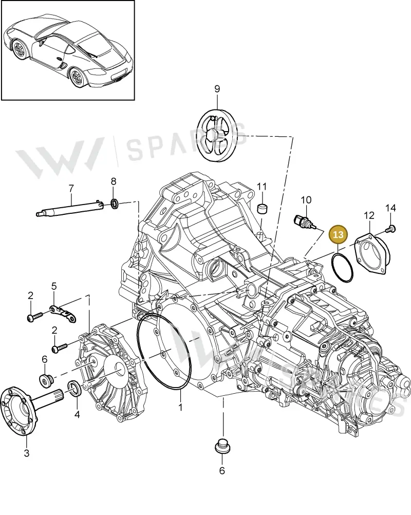 010409580 — Porsche Cayman (2008-2012) diagram p34302005, position 13
