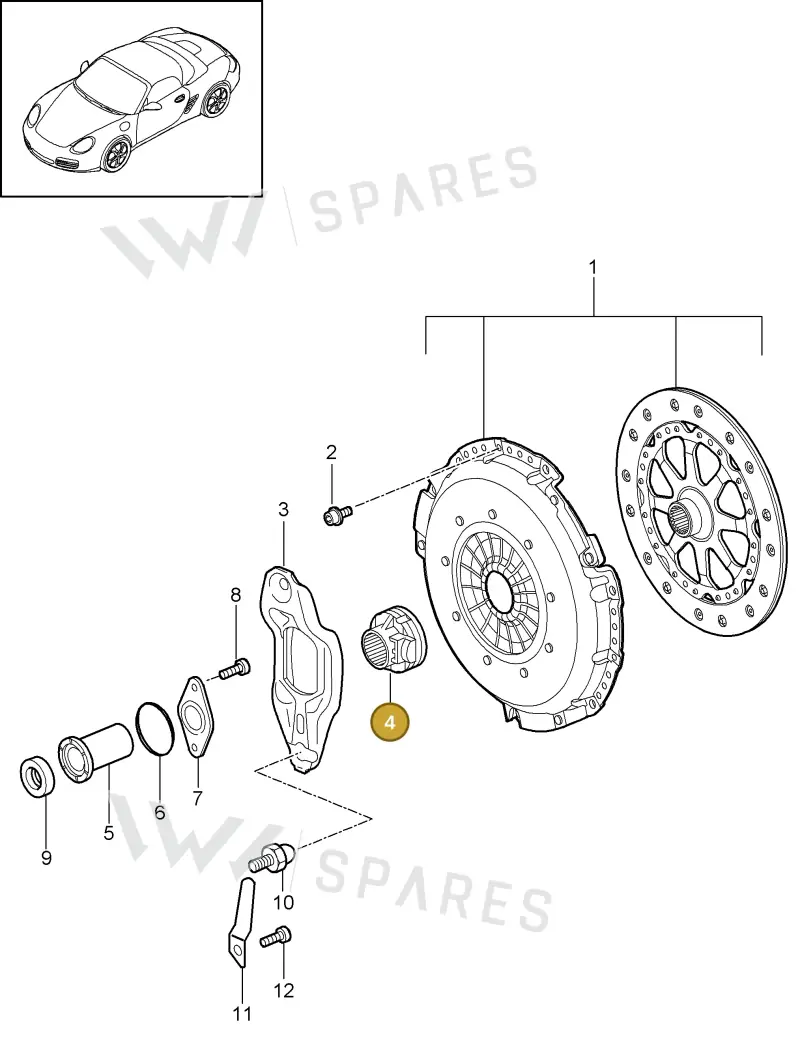 012141165E — Porsche Boxster S (2008-2012) diagram p33301000, position 4
