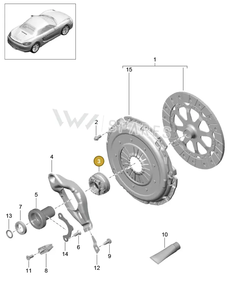 012141165E — Porsche Boxster (2012-2016) diagram p39301000, position 3