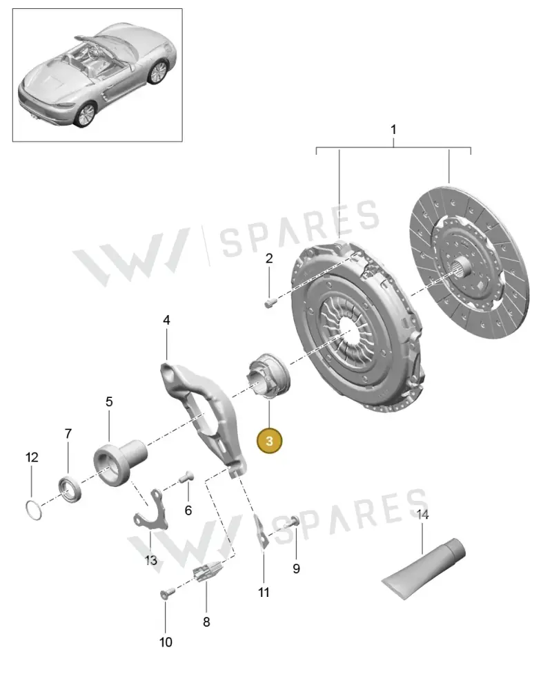 012141165E — Porsche Boxster (2016-) diagram p48301000, position 3