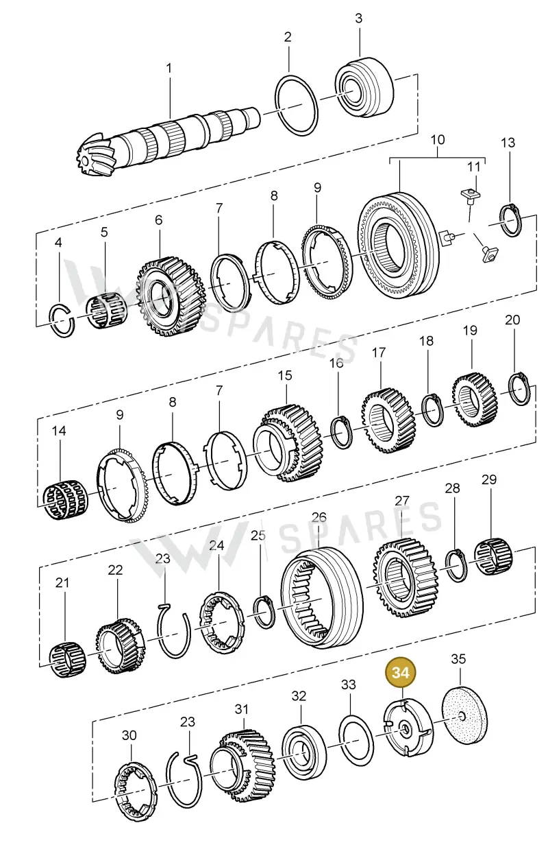012301251B — Porsche Cayman S (2005-2008) diagram p28303005, position 34