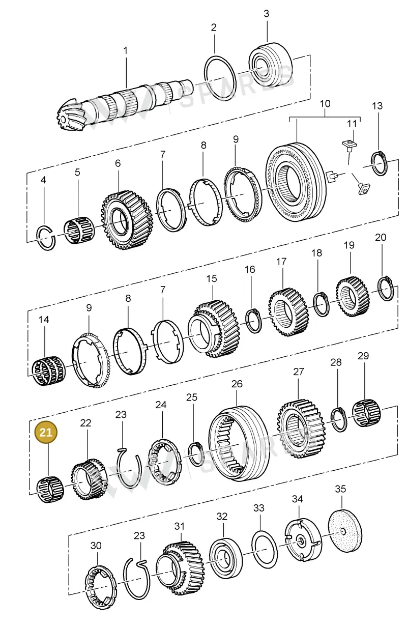 012311116G — Porsche Boxster S (2004-2008) diagram p27303005, position 21
