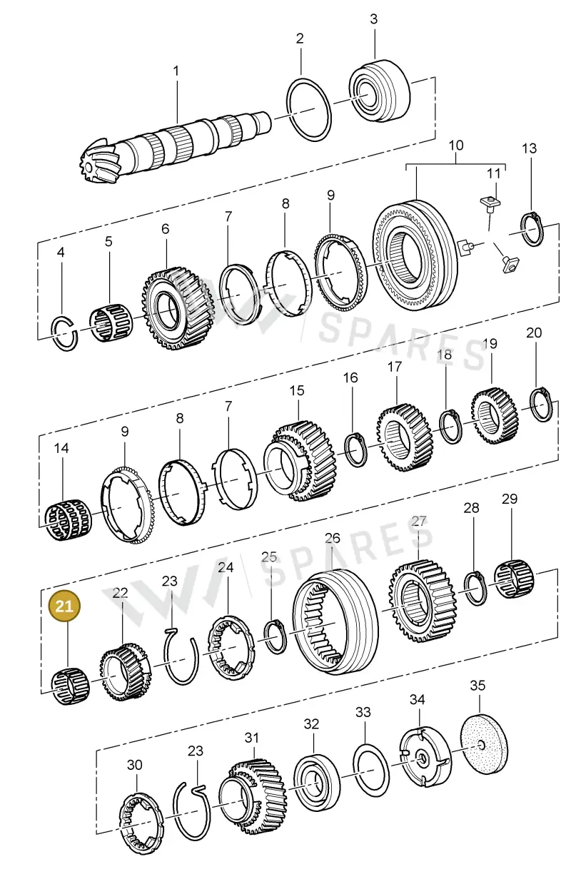 012311116G — Porsche Cayman S (2005-2008) diagram p28303005, position 21