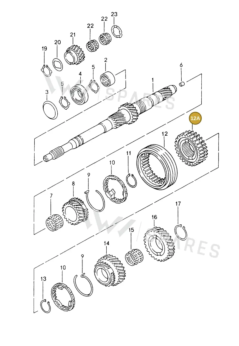 012311309B — Porsche Boxster S (1996-2004) diagram p20303000, position 12A