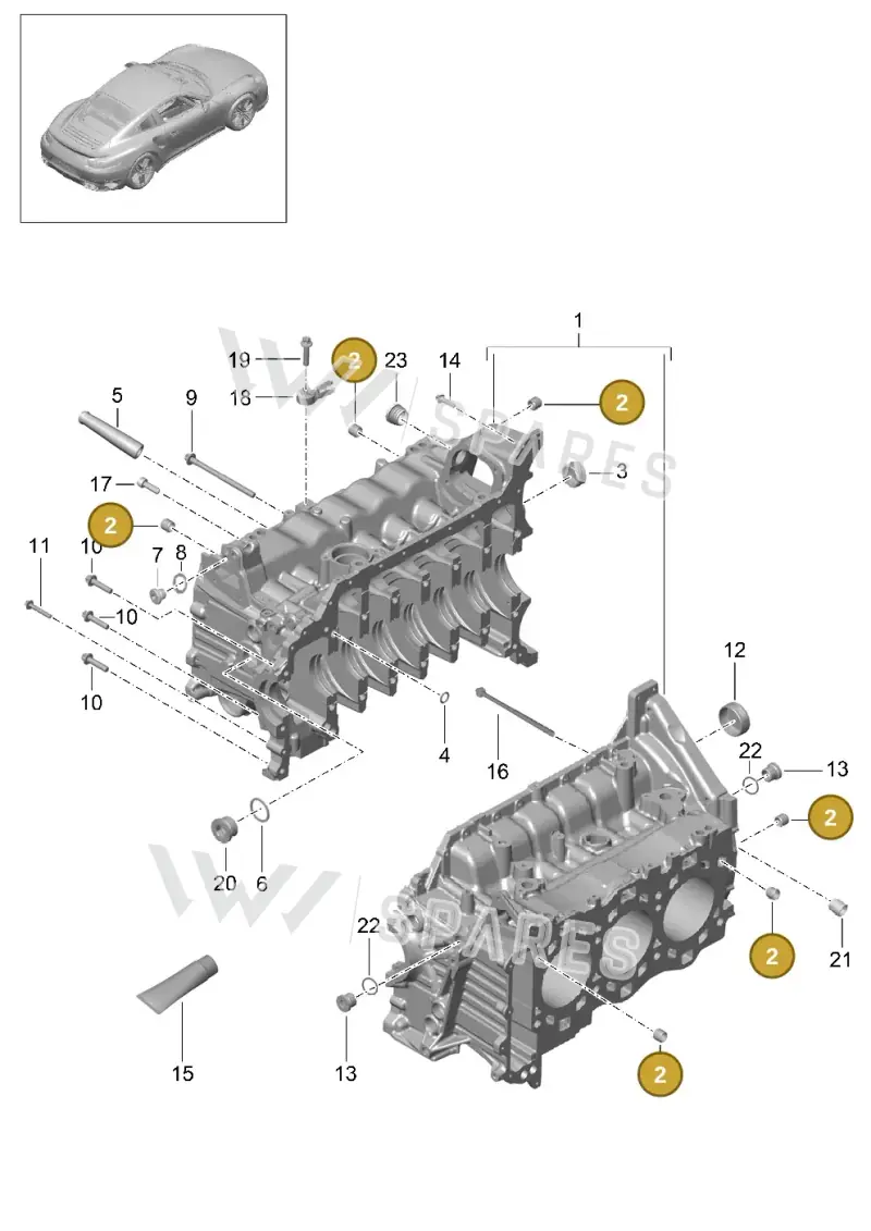 014301153B — Porsche GT2 RS Clubsport (2013-2020) diagram p42101005, position 2