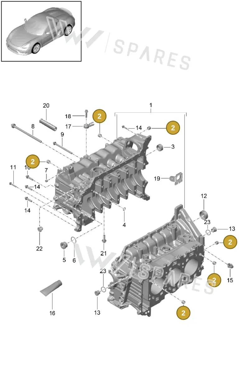014301153B — Porsche Boxster Spyder (2015-2016) diagram p46101005, position 2