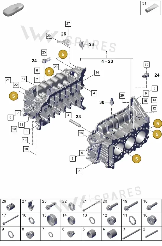 014301153B — Porsche 911 (2021-2022) diagram p59101100, position 5