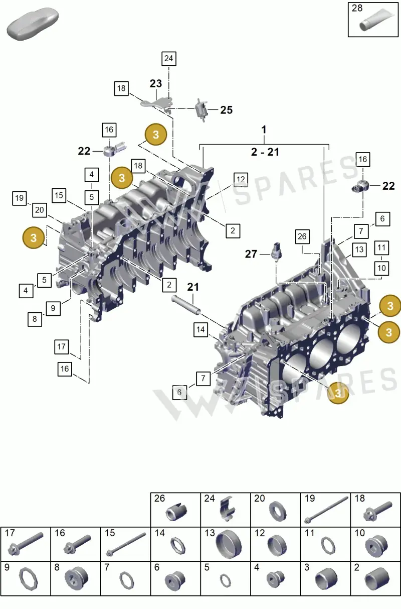 014301153D — Porsche Boxster Spyder (2019-2020) diagram p55101105, position 3
